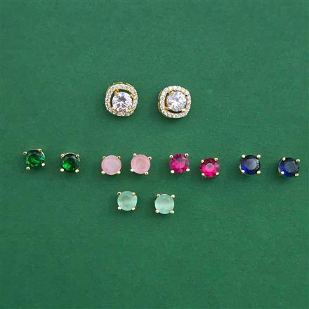 American Diamond Changeable Earring with Gold Plating