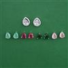 American Diamond Changeable Earring with Rhodium Plating
