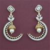 American Diamond Pearl Earring with Rhodium Plating 2 Tone Plating