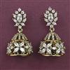 American Diamond Jhumki with Rhodium Plating 2 Tone Plating Mehndi Plating