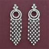 American Diamond Classic Earring with Rhodium Plating 2 Tone Plating