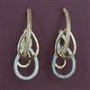 American Diamond Classic Earring with Rhodium Plating 2 Tone Plating