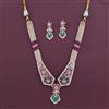 American Diamond Pearl Necklace with Carat Plating