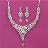 American Diamond Classic Necklace with Rhodium Plating 2 Tone Plating Mehndi Plating
