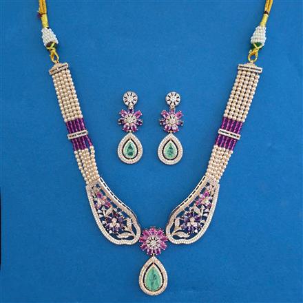 American Diamond Classic Necklace with Carat Plating