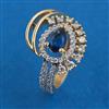 American Diamond Adjustable Ring with 2 Tone Plating