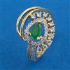 American Diamond Adjustable Ring with 2 Tone Plating