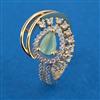 American Diamond Adjustable Ring with 2 Tone Plating