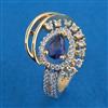 American Diamond Adjustable Ring with 2 Tone Plating