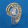 American Diamond Adjustable Ring with 2 Tone Plating