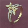 American Diamond Adjustable Ring with Rhodium Plating 2 Tone Plating Mehndi Plating