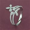 American Diamond Adjustable Ring with Rhodium Plating 2 Tone Plating Mehndi Plating