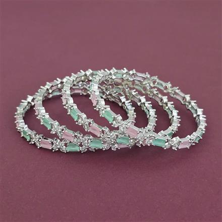 American Diamond Classic Bangles with Rhodium Plating