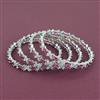 American Diamond Classic Bangles with Rhodium Plating