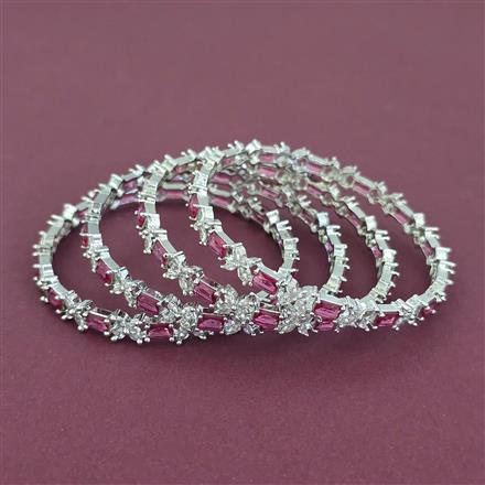 American Diamond Classic Bangles with Rhodium Plating