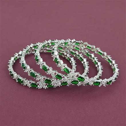 American Diamond Classic Bangles with Rhodium Plating