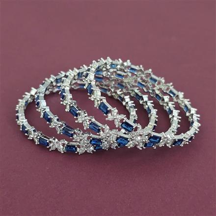 American Diamond Classic Bangles with Rhodium Plating