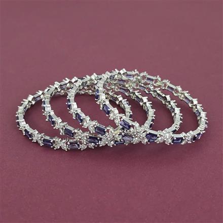 American Diamond Classic Bangles with Rhodium Plating