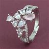 American Diamond Adjustable Ring with Rhodium Plating