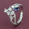 American Diamond Adjustable Ring with Rhodium Plating