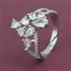 American Diamond Adjustable Ring with Rhodium Plating