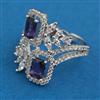 American Diamond Adjustable Ring with Rhodium Plating