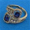 American Diamond Adjustable Ring with Mehndi Plating