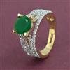 American Diamond Adjustable Ring with Gold Plating