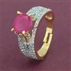 American Diamond Adjustable Ring with Gold Plating