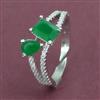 American Diamond Adjustable Ring with Rhodium Plating