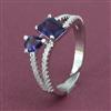 American Diamond Adjustable Ring with Rhodium Plating