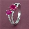 American Diamond Adjustable Ring with Rhodium Plating