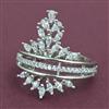 American Diamond Adjustable Ring with Rhodium Plating 2 Tone Plating Mehndi Plating