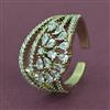 American Diamond Adjustable Ring with Rhodium Plating 2 Tone Plating Mehndi Plating