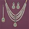 American Diamond Layered Necklace with 2 Tone Plating