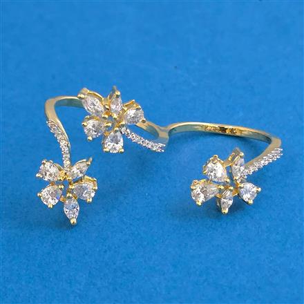 American Diamond Classic Ring With 2 Tone Plating