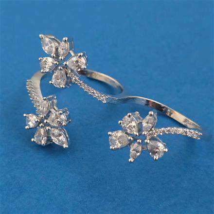 American Diamond Classic Ring With 2 Tone Plating