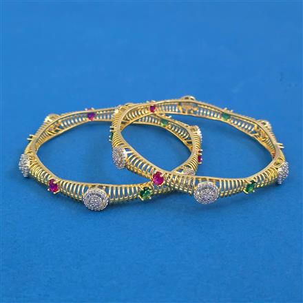 American Diamond Classic Bangles with 2 Tone Plating