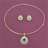 American Diamond Classic Pendant Set with 2 Tone Plating