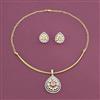 American Diamond Classic Pendant Set with 2 Tone Plating