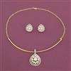 American Diamond Classic Pendant Set with 2 Tone Plating