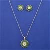 American Diamond Classic Pendant Set with Gold Plating