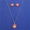 American Diamond Classic Pendant Set with Gold Plating