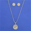 American Diamond Classic Pendant Set with Rhodium Plating 2 Tone Plating