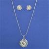 American Diamond Classic Pendant Set with Rhodium Plating 2 Tone Plating