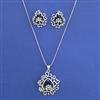 American Diamond Classic Pendant Set with Rhodium Plating