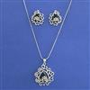 American Diamond Classic Pendant Set with Rhodium Plating