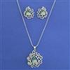 American Diamond Classic Pendant Set with Rhodium Plating