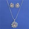American Diamond Classic Pendant Set with Rhodium Plating