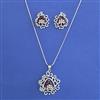 American Diamond Classic Pendant Set with Rhodium Plating